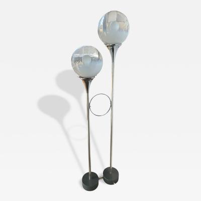  Targetti Sankey Mid Century Chrome and Glass floor lamp By Targetti