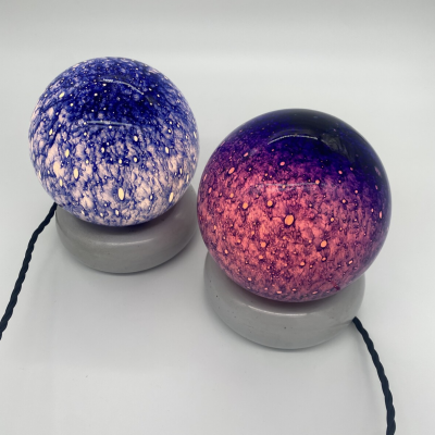  Targetti Sankey Pair of Temptation Glass and Ceramic Table Lamps by Targetti Sankey 1970s
