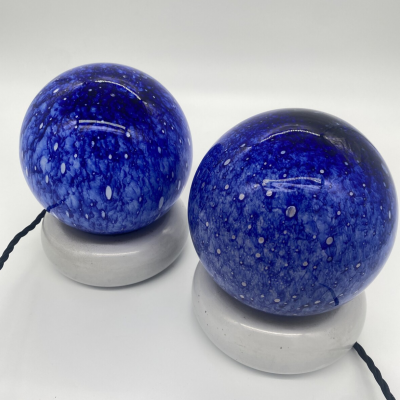 Targetti Sankey Pair of Temptation Glass and Ceramic Table Lamps by Targetti Sankey 1970s
