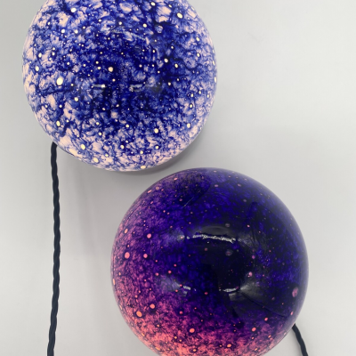  Targetti Sankey Pair of Temptation Glass and Ceramic Table Lamps by Targetti Sankey 1970s