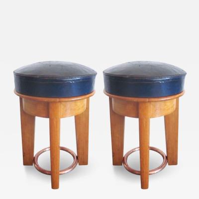  Taubmann Rare Pair of French 1930s Stools by Taubmann
