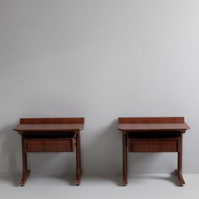  Tecno Tecno Milano Pair 1970s Tecno Rosewood Veneered Bedside Tables Italy