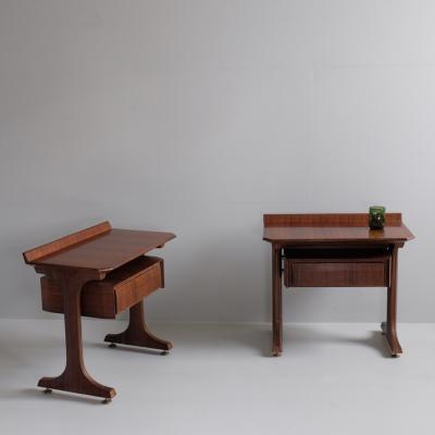  Tecno Tecno Milano Pair 1970s Tecno Rosewood Veneered Bedside Tables Italy