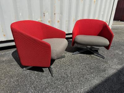  Teknion Pair of Teknion by Steelcase Swivel Cover Chairs sofa also available 