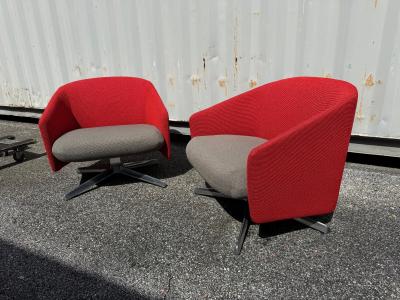  Teknion Pair of Teknion by Steelcase Swivel Cover Chairs sofa also available 