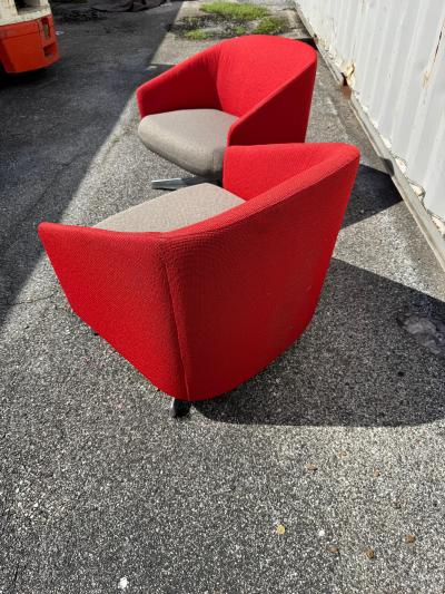  Teknion Pair of Teknion by Steelcase Swivel Cover Chairs sofa also available 
