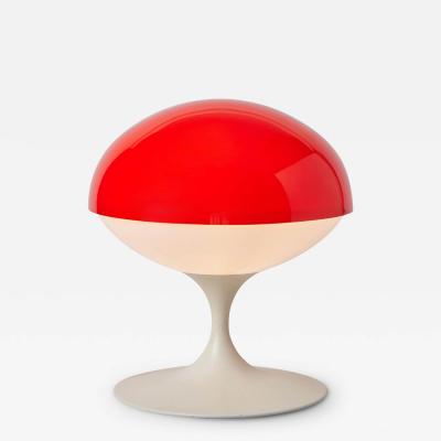  Temde Leuchten Large 1960s Max Bill Red White Table Lamp for Temde Leuchten Switzerland