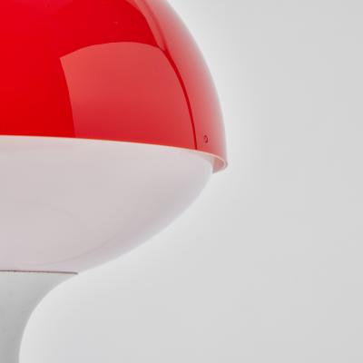 Temde Leuchten Pair of 1960s Max Bill Red White Table Lamps for Temde Leuchten Switzerland