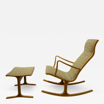  Tendo Mokko Heron Rocking Chair and Footrest