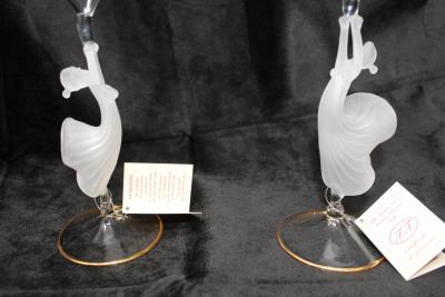  Tessaro Murano Glass Martini Glasses by Tessaro a Pair