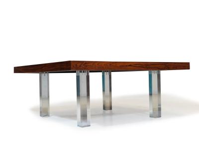 Thayer Coggin Milo Baughman Brazilian Rosewood and Lucite Coffee Table