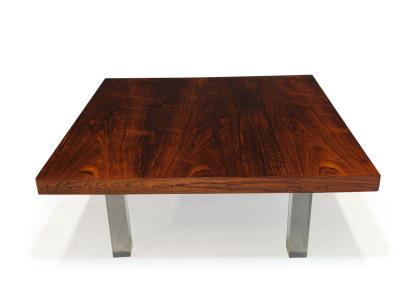 Thayer Coggin Milo Baughman Brazilian Rosewood and Lucite Coffee Table