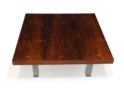  Thayer Coggin Milo Baughman Brazilian Rosewood and Lucite Coffee Table