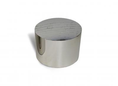  Thayer Coggin Milo Baughman Polished Stainless Steel Chrome Drum Side Table 17 h