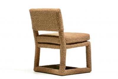  Thayer Coggin Milo Baughman Set of 8 Parsons Dining Chairs in Latte Boucl by Thayer Coggin