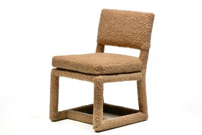  Thayer Coggin Milo Baughman Set of 8 Parsons Dining Chairs in Latte Boucl by Thayer Coggin