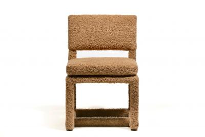  Thayer Coggin Milo Baughman Set of 8 Parsons Dining Chairs in Latte Boucl by Thayer Coggin