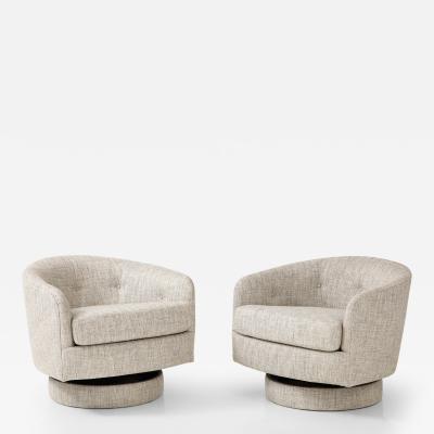  Thayer Coggin Milo Baughman Swivel Club Chairs