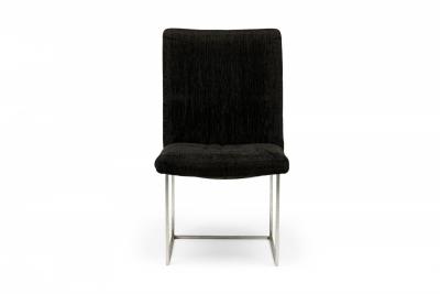  Thayer Coggin Milo Baughman for Thayer Coggin Black Woven Fabric Captain Dining Side Chairs
