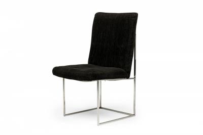  Thayer Coggin Milo Baughman for Thayer Coggin Black Woven Fabric Captain Dining Side Chairs