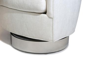  Thayer Coggin Swivel Tilt Chrome Base Lounge Chairs by Milo Baughman for Thayer Coggin