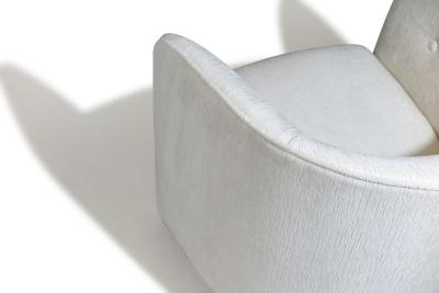  Thayer Coggin Swivel Tilt Chrome Base Lounge Chairs by Milo Baughman for Thayer Coggin