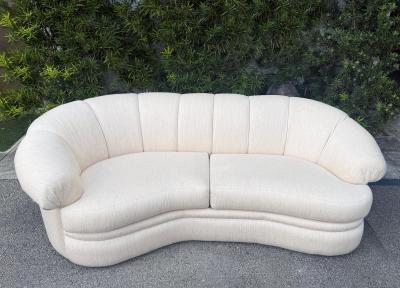  Thayer Coggin Thayer Coggin Curved Channeled Asymmetric Sofa USA 1980s