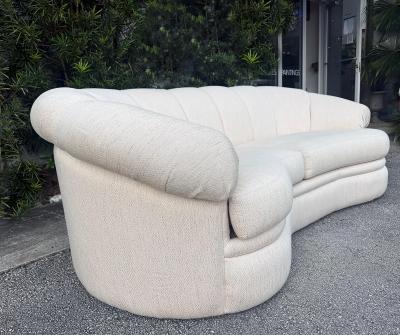  Thayer Coggin Thayer Coggin Curved Channeled Asymmetric Sofa USA 1980s