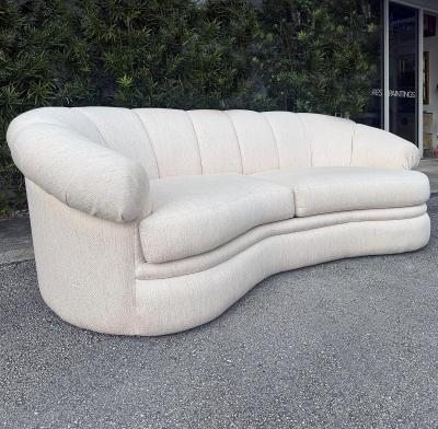  Thayer Coggin Thayer Coggin Curved Channeled Asymmetric Sofa USA 1980s