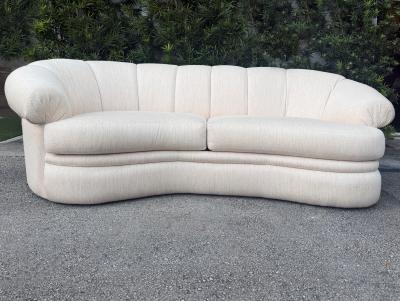  Thayer Coggin Thayer Coggin Curved Channeled Asymmetric Sofa USA 1980s
