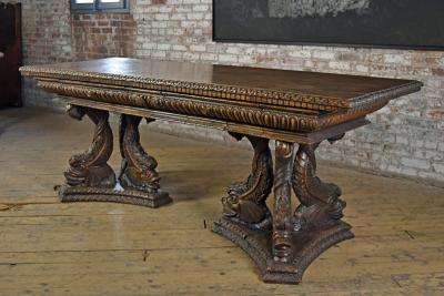  The Fortress Bespoke Glass Ceiling Breaker Italian Renaissance 16th Century Dolphin Desk