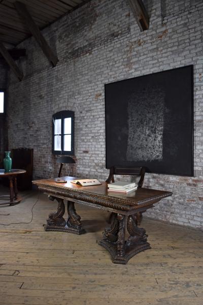  The Fortress Bespoke Glass Ceiling Breaker Italian Renaissance 16th Century Dolphin Desk