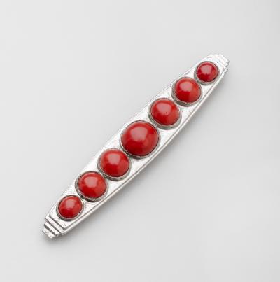  The Kalo Shop Kalo Shop Sterling Coral Brooch