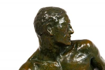  The Lock Antique Art Deco French Bronze Sculpture by Pierre Le Faguays