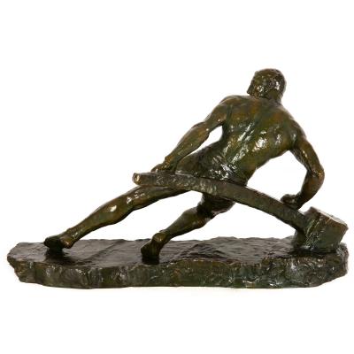  The Lock Antique Art Deco French Bronze Sculpture by Pierre Le Faguays
