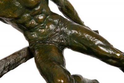  The Lock Antique Art Deco French Bronze Sculpture by Pierre Le Faguays