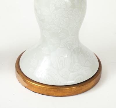  The Marbro Lamp Company 1950s Large Porcelain And Brass Table Lamps By Marbro Lamp Company