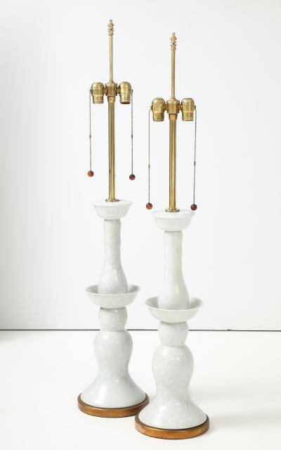  The Marbro Lamp Company 1950s Large Porcelain And Brass Table Lamps By Marbro Lamp Company