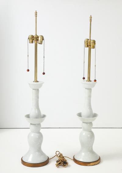  The Marbro Lamp Company 1950s Large Porcelain And Brass Table Lamps By Marbro Lamp Company