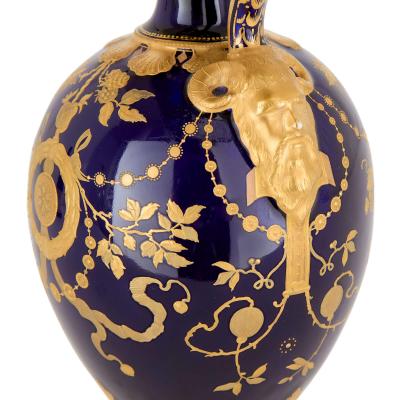  The Royal Crown Derby Porcelain Co Royal Crown Derby Neoclassical Cobalt Ground and Gilt Porcelain Ewer
