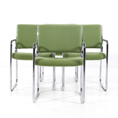  The Vecta Group Dallas Vecta Group Dallas Mid Century Green and Chrome Chairs Set of 4