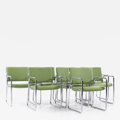  The Vecta Group Dallas Vecta Group Dallas Mid Century Green and Chrome Chairs Set of 8
