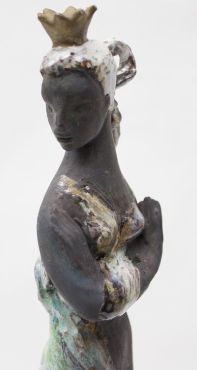  Thelma Frazier Winter Ceramic Sculpture by Thelma Frazier Winter Lady in Crown 