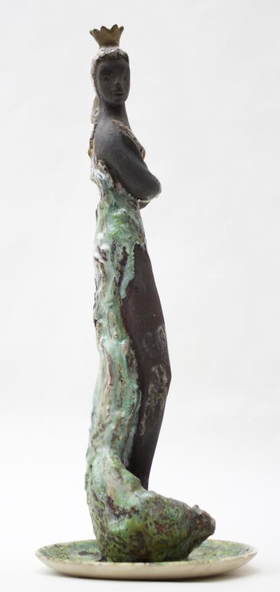  Thelma Frazier Winter Ceramic Sculpture by Thelma Frazier Winter Lady in Crown 