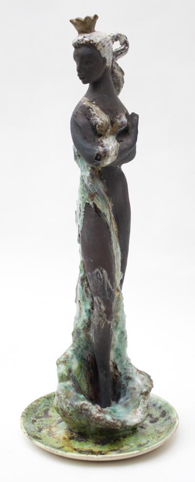  Thelma Frazier Winter Ceramic Sculpture by Thelma Frazier Winter Lady in Crown 