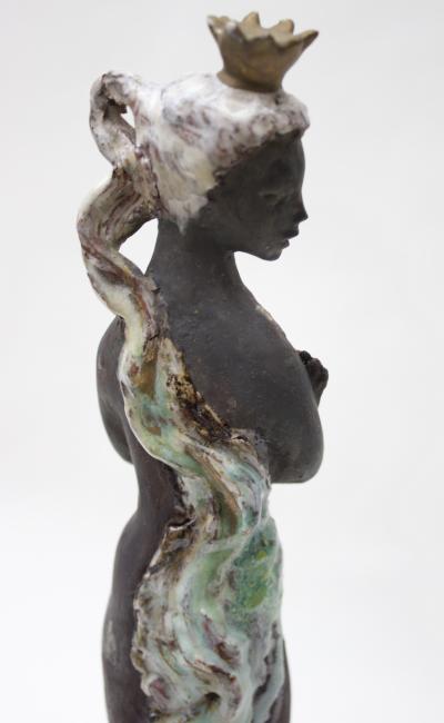  Thelma Frazier Winter Ceramic Sculpture by Thelma Frazier Winter Lady in Crown 