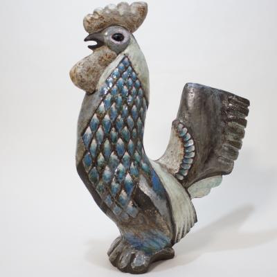  Thelma Frazier Winter Ceramic Sculpture by Thelma Frazier Winter Rooster 