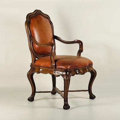  Therien Studio Workshops Pair of Large Venetian Walnut Armchairs by Therien Studio Workshops