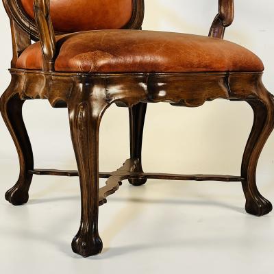  Therien Studio Workshops Pair of Large Venetian Walnut Armchairs by Therien Studio Workshops