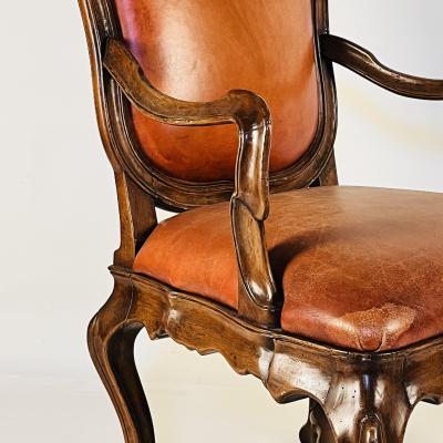  Therien Studio Workshops Pair of Large Venetian Walnut Armchairs by Therien Studio Workshops